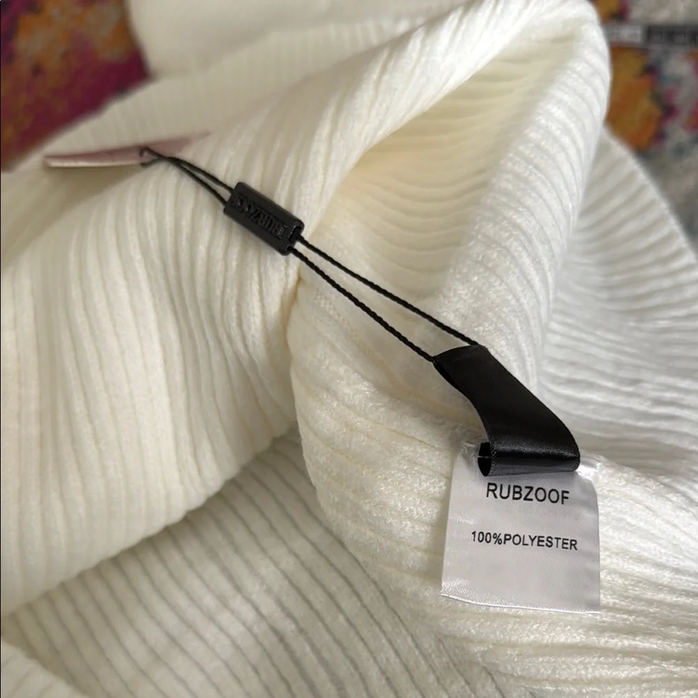 Women's Rubzoof White Sweater with Black Trim - Picture 11 of 11